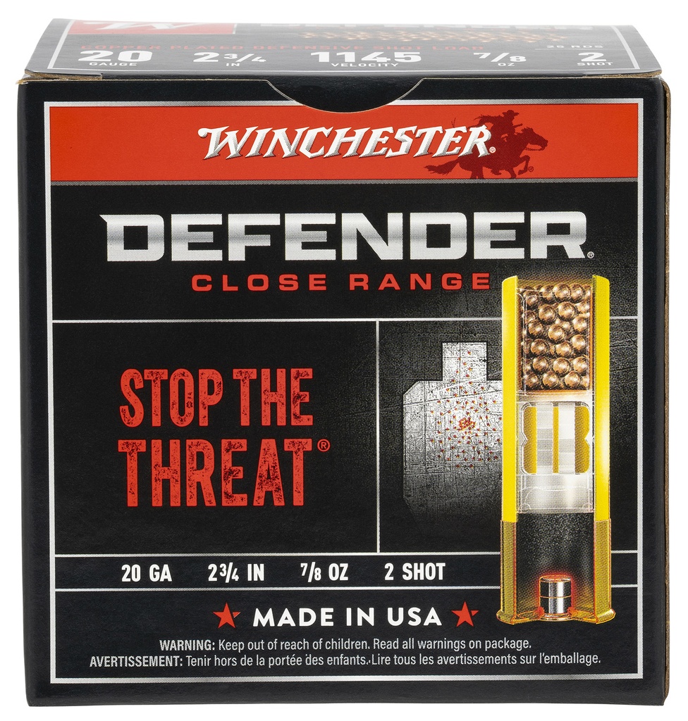 WINCHESTER AMMO DEFENDER 20GA 2.75 7/8OZ  #2 25/10 2