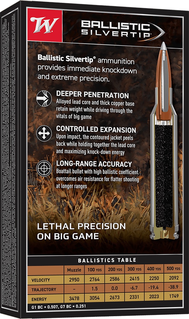 WINCHESTER AMMO BALLISTIC SILVERTIP 300WIN 180GR BST 20/10 2