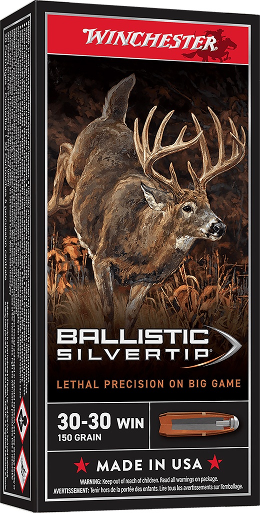 WINCHESTER AMMO BALLISTIC SILVERTIP 30-30 150GR BST 20/10 1