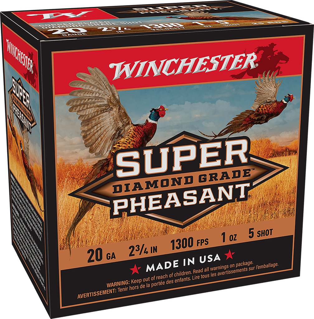 WINCHESTER AMMO SUPER PHEASANT DG 20GA 2.75 1OZ #5 25/10 1