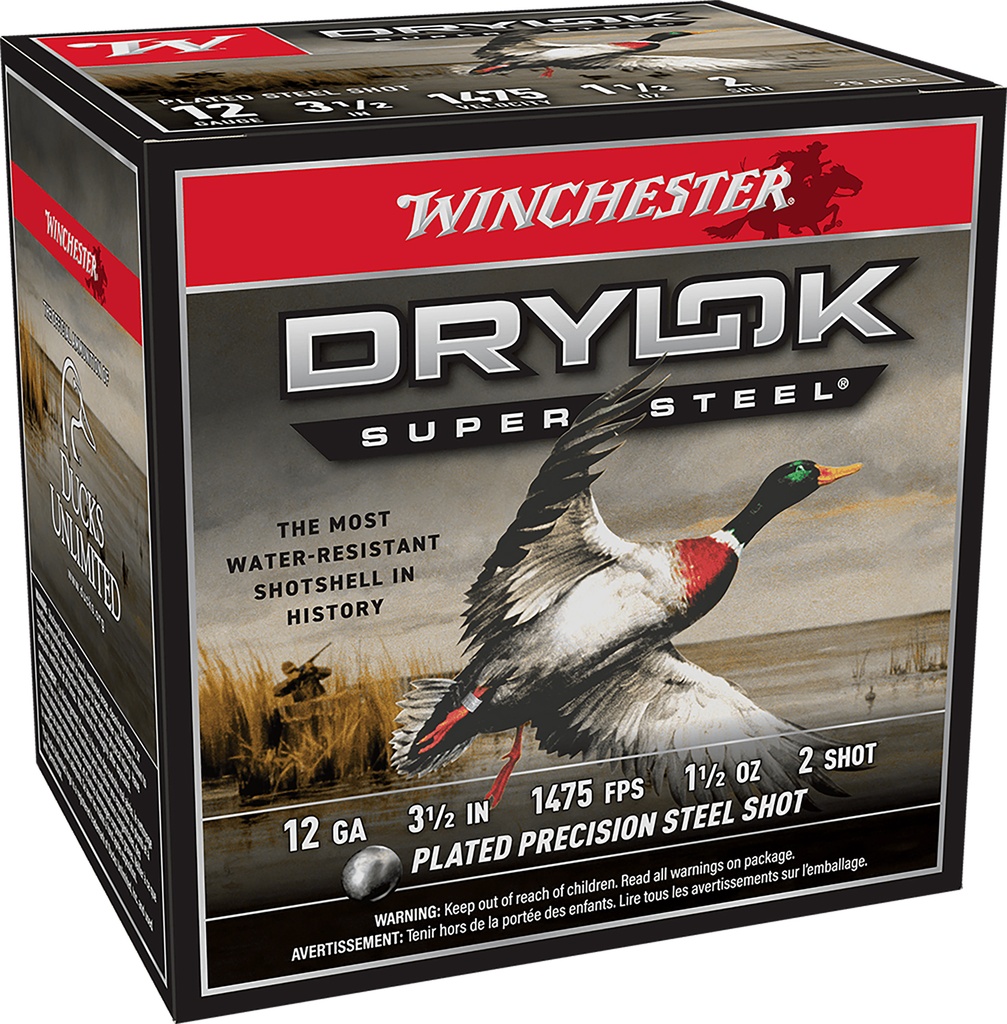 WINCHESTER AMMO DRYLOK SUPER STEEL 12GA 3.5 1.5OZ #2 25/10 1