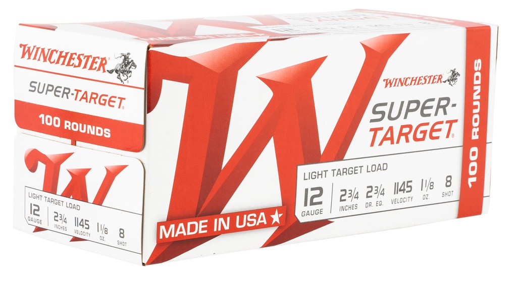 WINCHESTER AMMO SUPER TARGET 12GA LT 2.75 1-1/8OZ #8 100/2 2