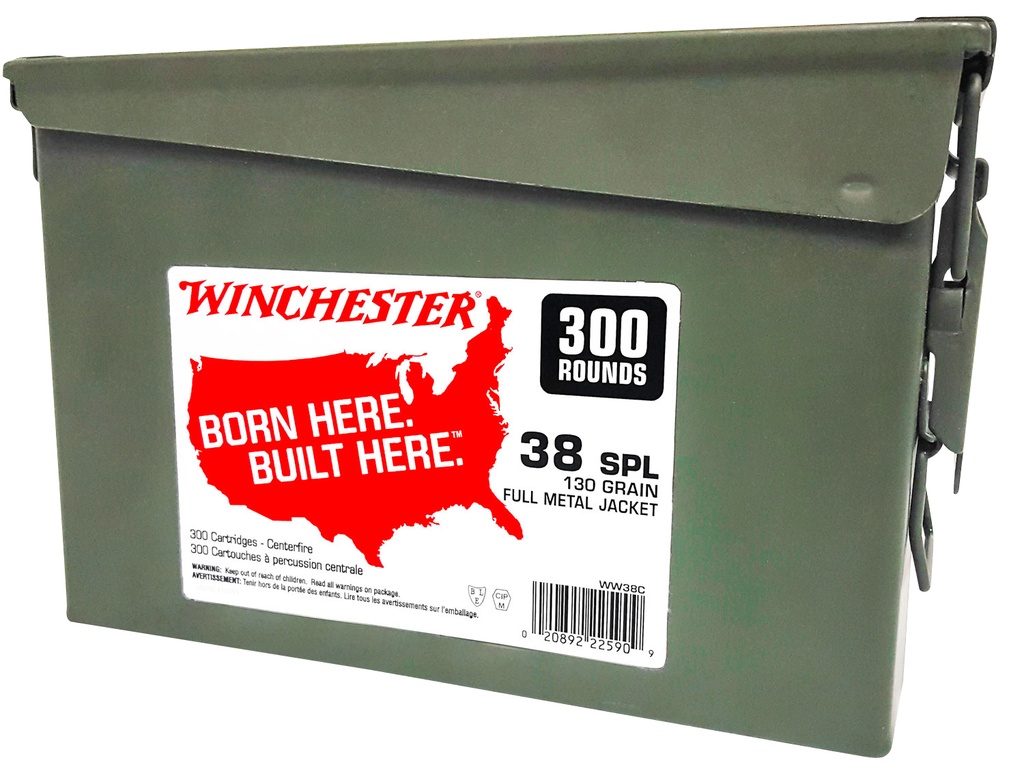 WINCHESTER AMMO CAN 38SPL 130GR FMJ 300/2 1
