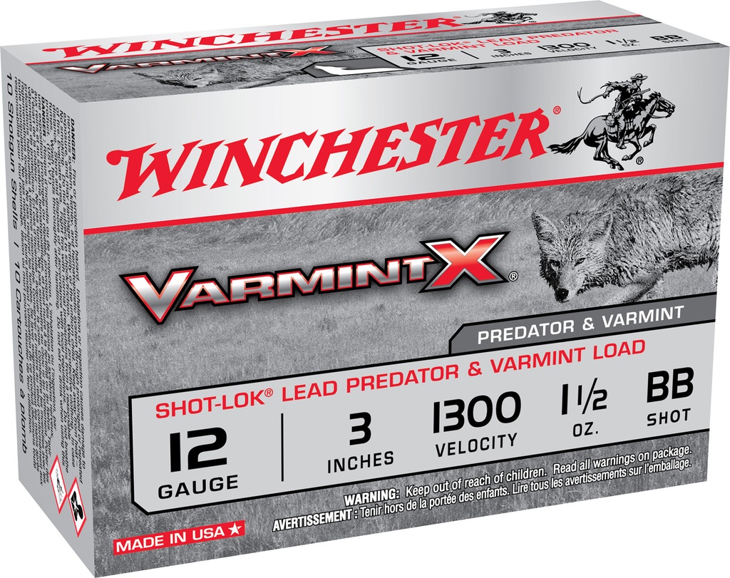 WINCHESTER AMMO VARMINT X 12GA 3 1-1/2OZ #BB 10/10 1