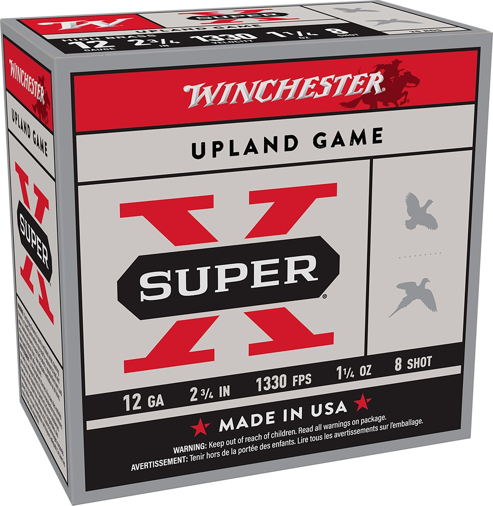 WINCHESTER AMMO SUPER-X UPLAND 12GA 2.75 1-1/4OZ #8 25/10 1