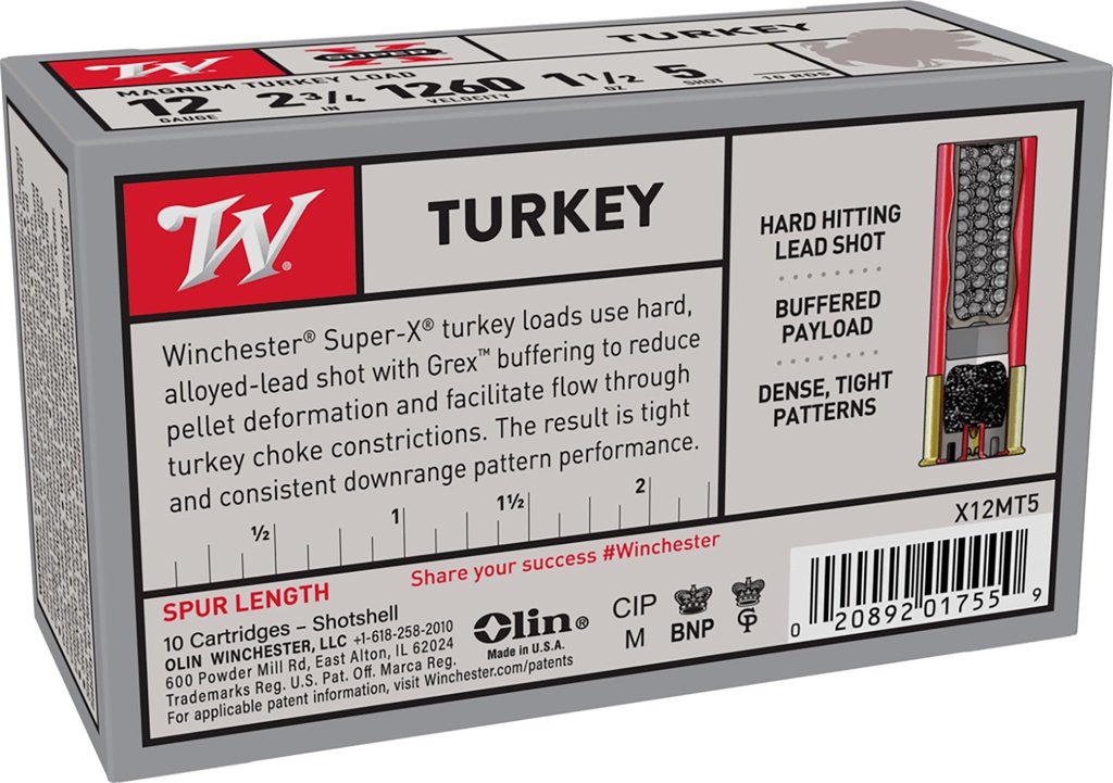 WINCHESTER AMMO SUPER-X TKY 12GA 2.75 1.5OZ #5 10/10 2