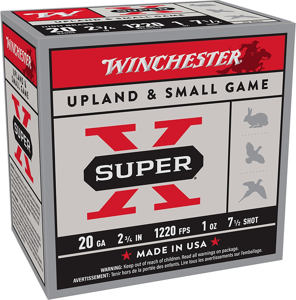 WINCHESTER AMMO SUPER-X UPLAND 20GA 2.75 1OZ #7.5 25/10 1