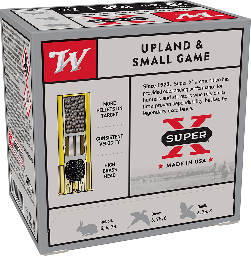 WINCHESTER AMMO SUPER-X UPLAND 20GA 2.75 1OZ #7.5 25/10 2