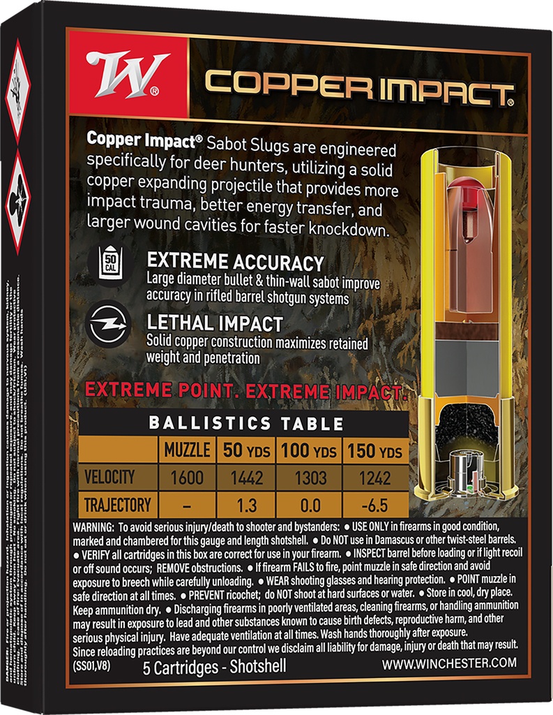 WINCHESTER AMMO COPPER IMPACT 20GA 2.75 3/4OZ 5/20 2