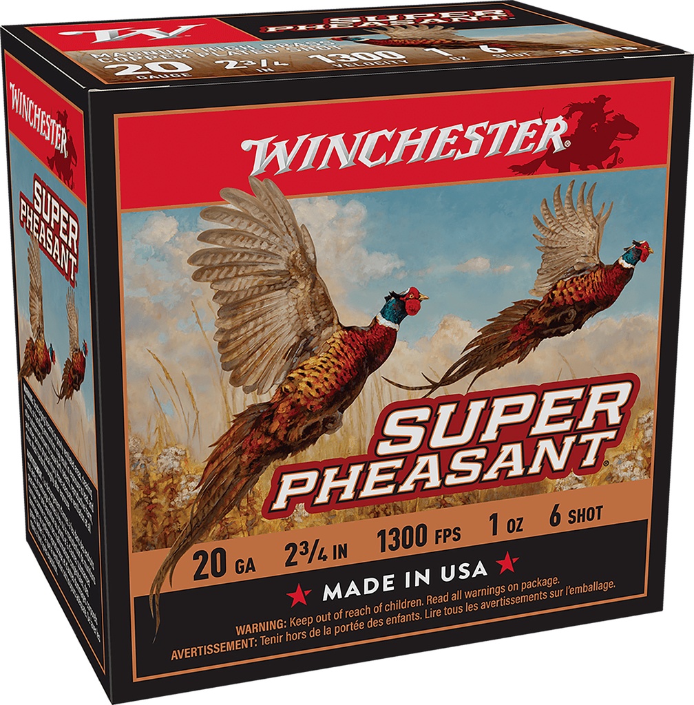 WINCHESTER AMMO SUPER PHEASANT 20GA 2.75 #6 1OZ 25/10 1