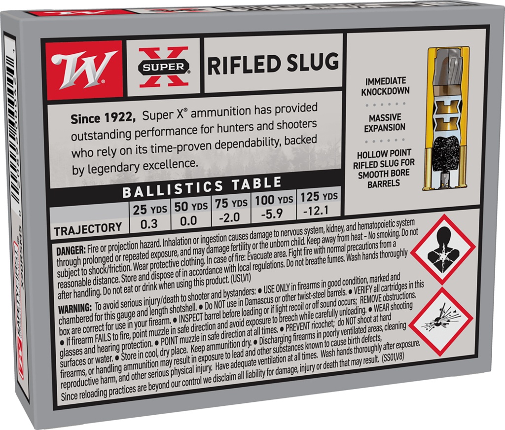 WINCHESTER AMMO SUPER-X RIFLED SLUG 20GA 2.75 3/4OZ  5/50 2