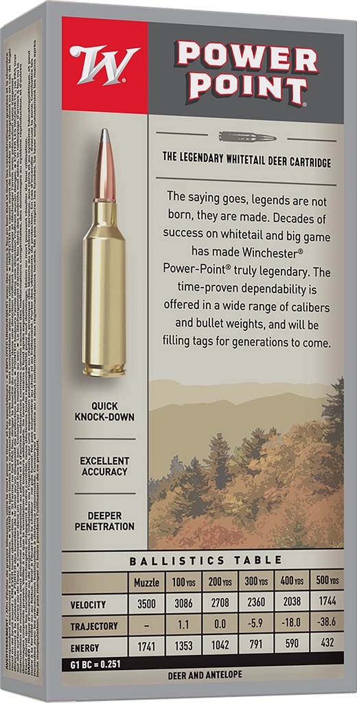WINCHESTER AMMO POWER-POINT 22-250 64GR 20/10 2