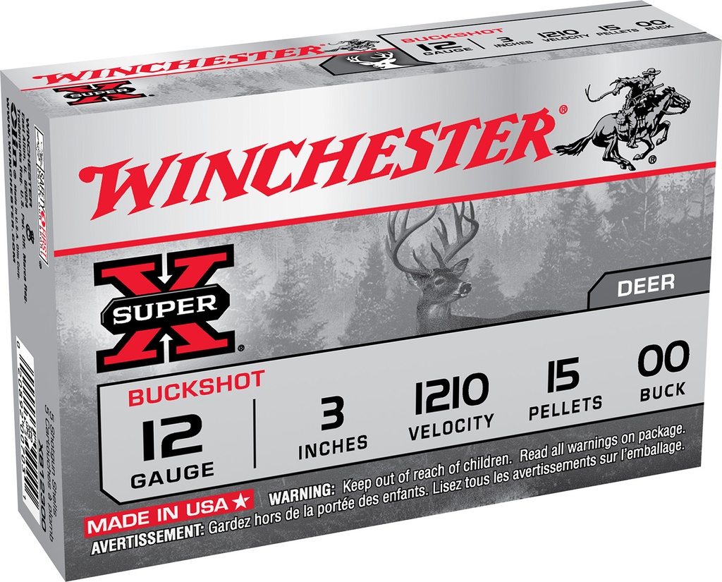 WINCHESTER AMMO SUPER-X BUCKSHOT 12GA 3 15PEL #00 15/10 1