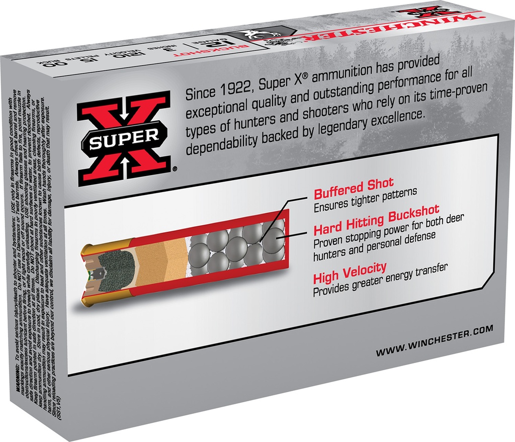 WINCHESTER AMMO SUPER-X BUCKSHOT 12GA 3 15PEL #00 15/10 2