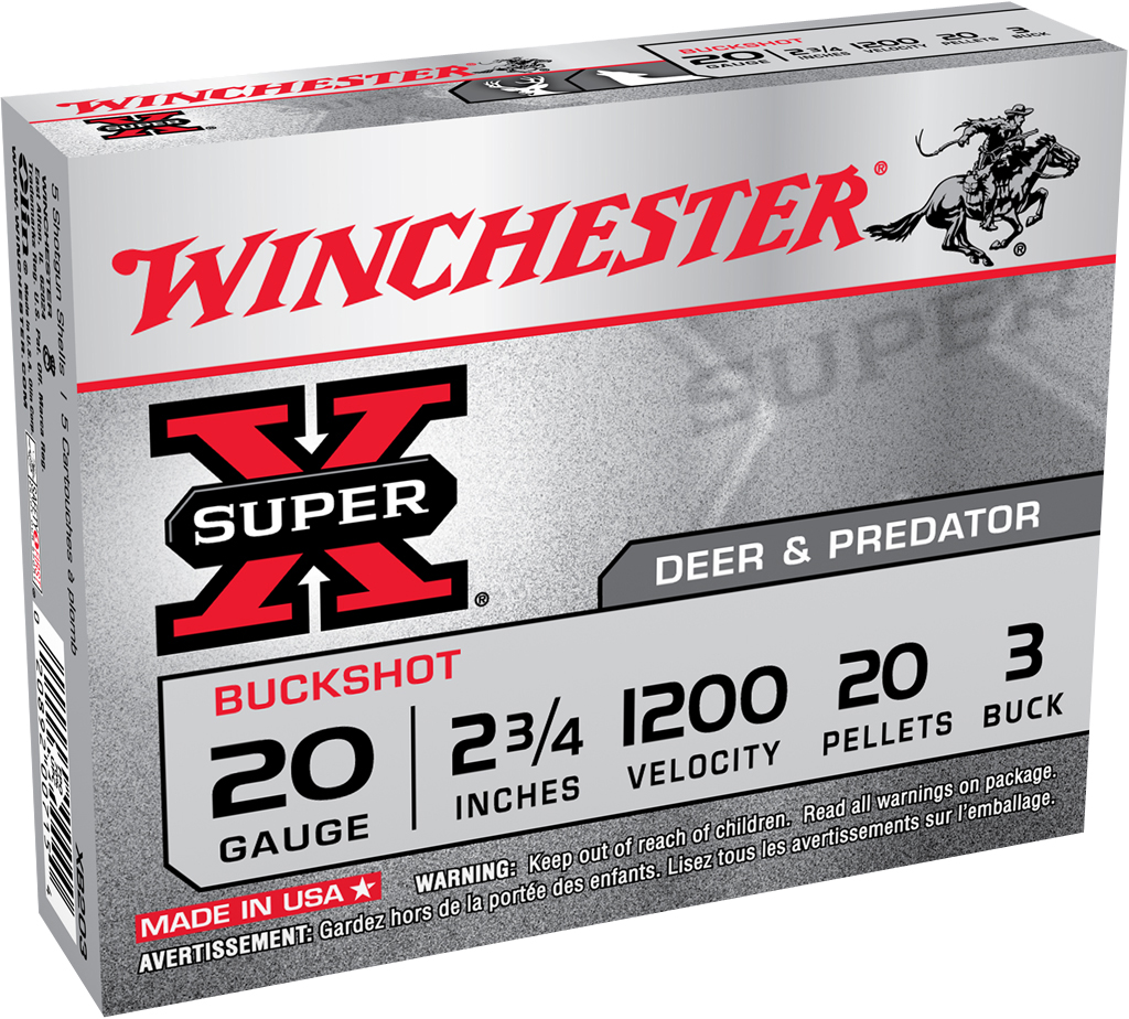 WINCHESTER AMMO SUPER-X BUCKSHOT 20GA 2.75 20PL #3 15/10 1