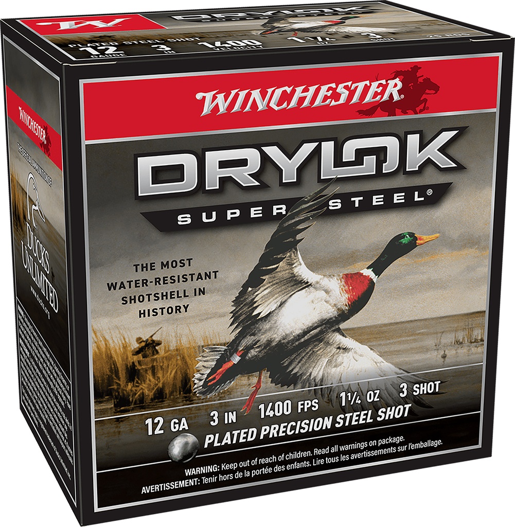 WINCHESTER AMMO DRYLOK SUPER STEEL 12GA 1.25OZ #3 25/10 1
