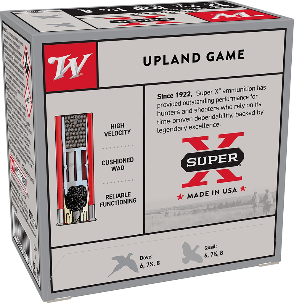 WINCHESTER AMMO SUPER-X UPLAND 12GA 2.75 1-1/4OZ #8 25/10 2
