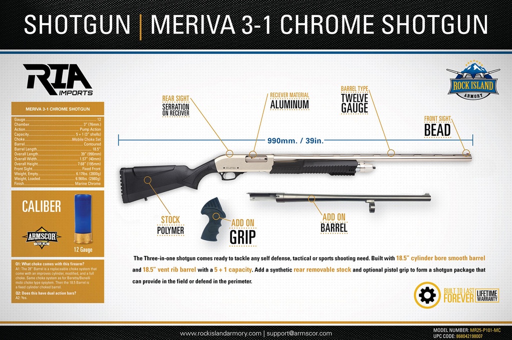 Rock Island Armory Meriva 3-1 Chrome 3