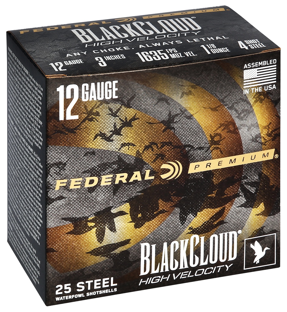 FEDERAL AMMO BLACK CLOUD HV 12GA 3 1-1/8OZ #4 25/10 2