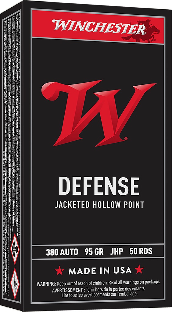 WINCHESTER AMMO DEFENSE 380ACP 95GR JHP 50/10 1