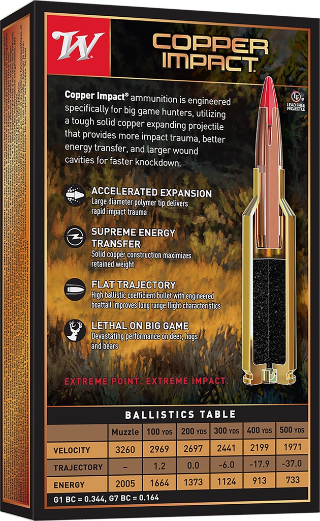 WINCHESTER AMMO COPPER IMPACT 243WIN 85GR LF 20/10 2