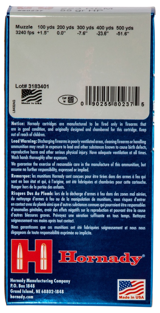 Hornady 80237 American Gunner  223Rem 55gr Hollow Point 50 Per Box/10 Case 2