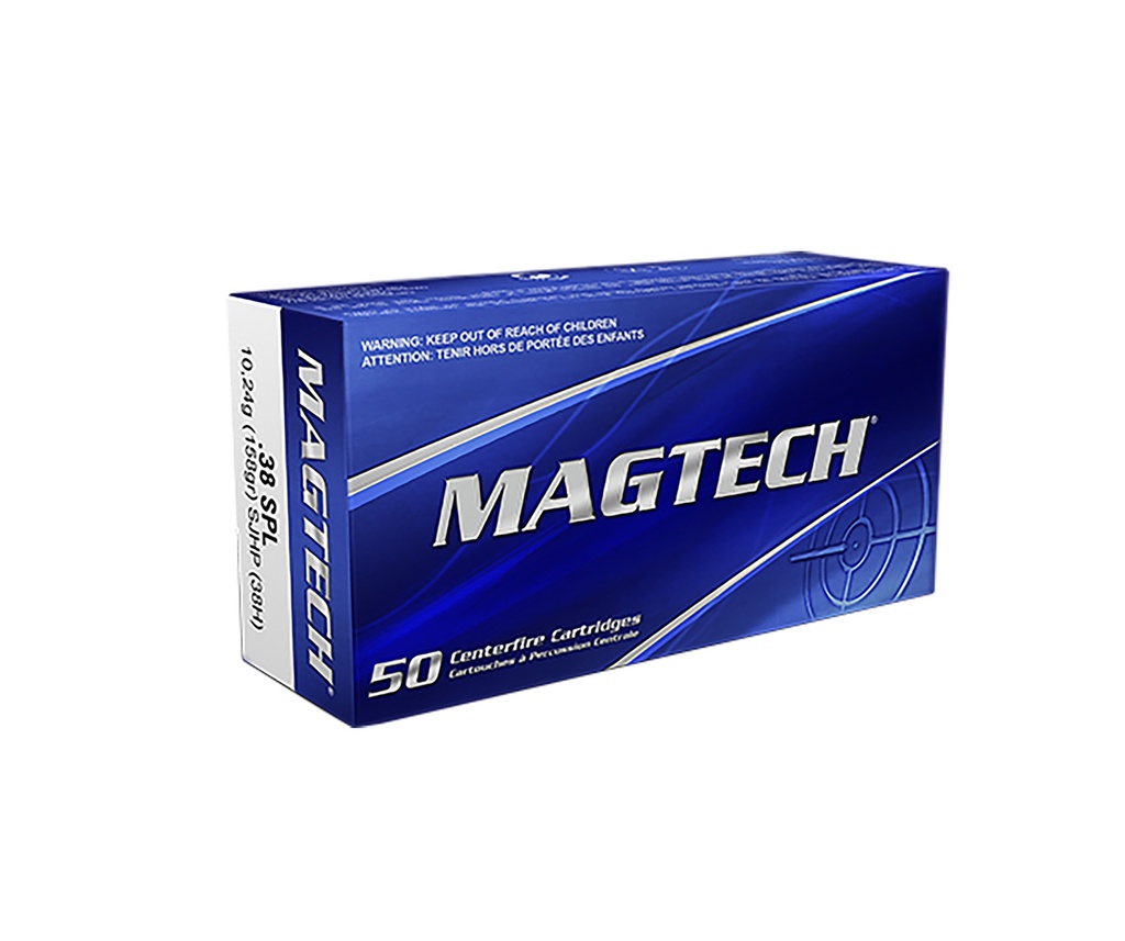 Magtech 38H Range/Training  38Special+P 158gr Semi Jacketed Hollow Point 50 Per Box/20 Case 1