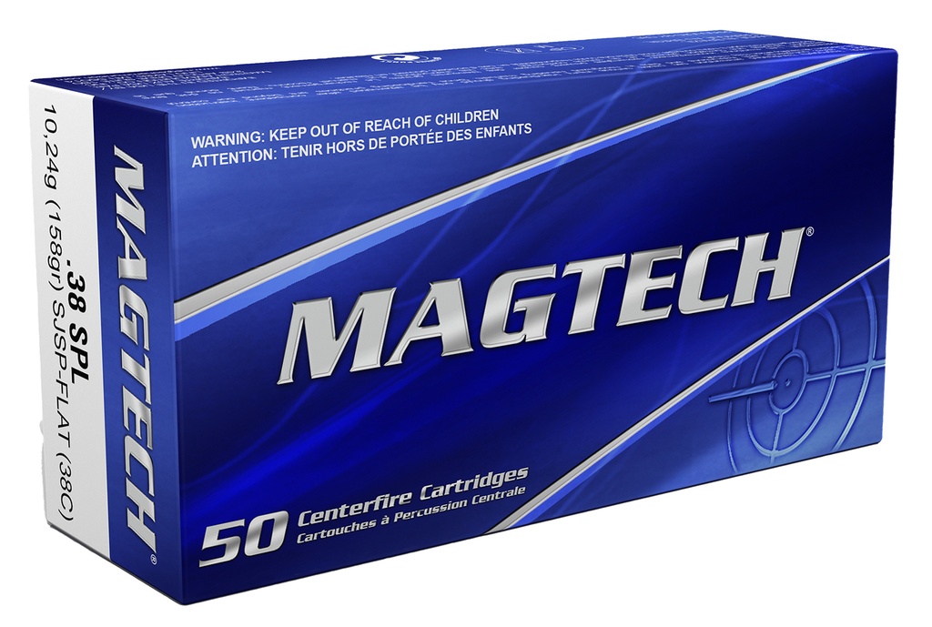 Magtech 38C Range/Training  38Special 158gr Semi Jacketed Soft Point Flat 50 Per Box/20 Case 1