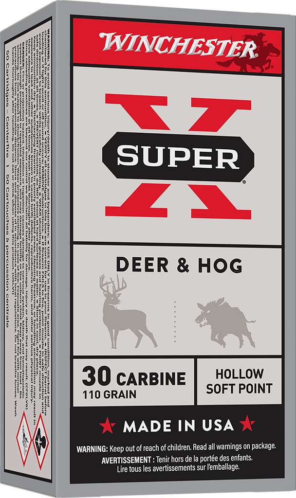 Winchester Ammo X30M1 Super X  30Carbine 110gr Hollow Soft Point 50 Per Box/10 Case 1
