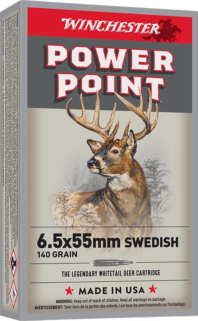 Winchester Ammo X6555 Power-Point  6.5x55Swedish 140gr 20 Per Box/10 Case 1