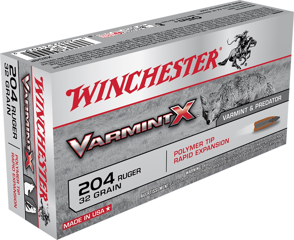 Winchester Ammo X204P Varmint X  204Ruger 32gr Polymer Tip Rapid Expansion 20 Per Box/10 Case 1