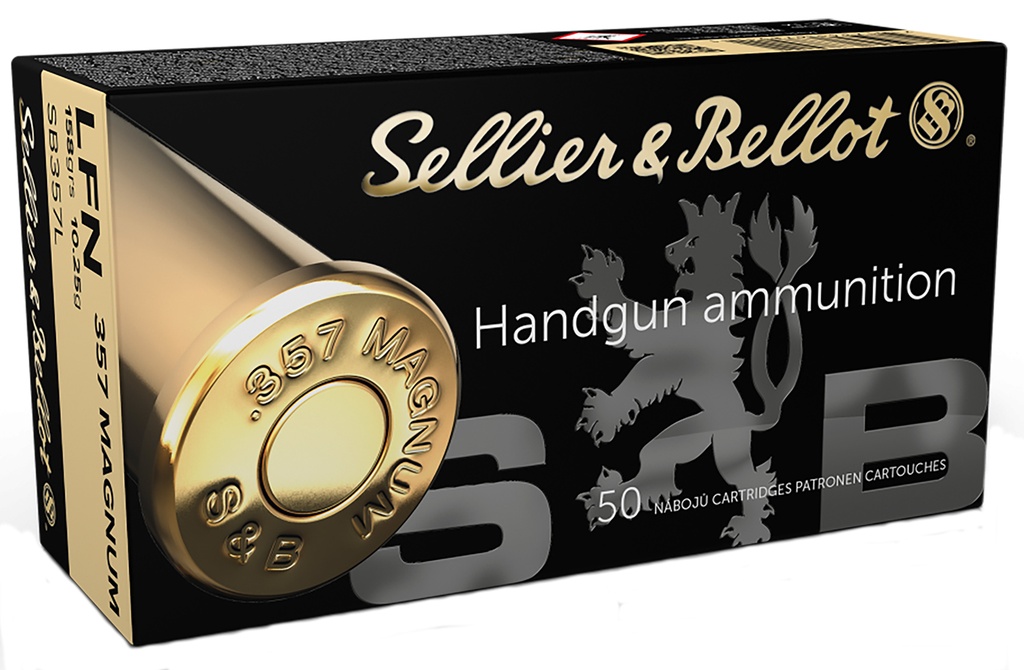 Sellier & Bellot SB357L Handgun  357Mag 158gr Lead Flat Nose 50 Per Box/20 Case 1
