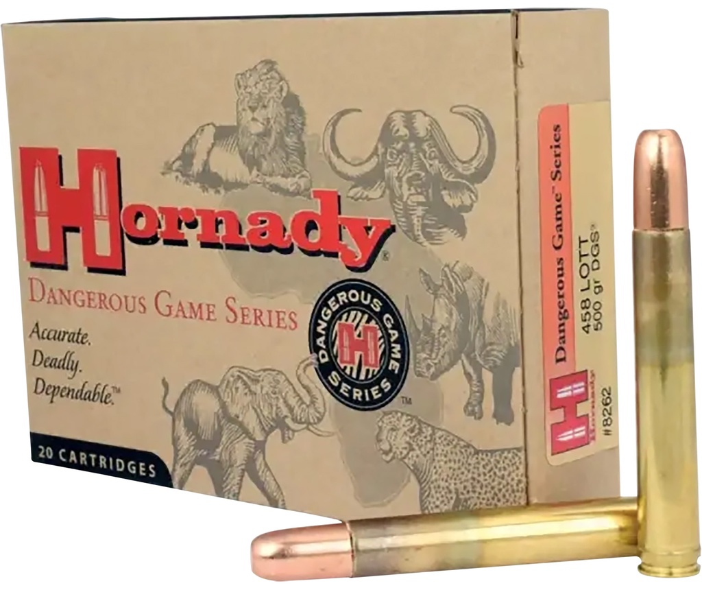 Hornady 8262 Dangerous Game  458Lott 500gr Dangerous Game Solid 20 Per Box/6 Case 1