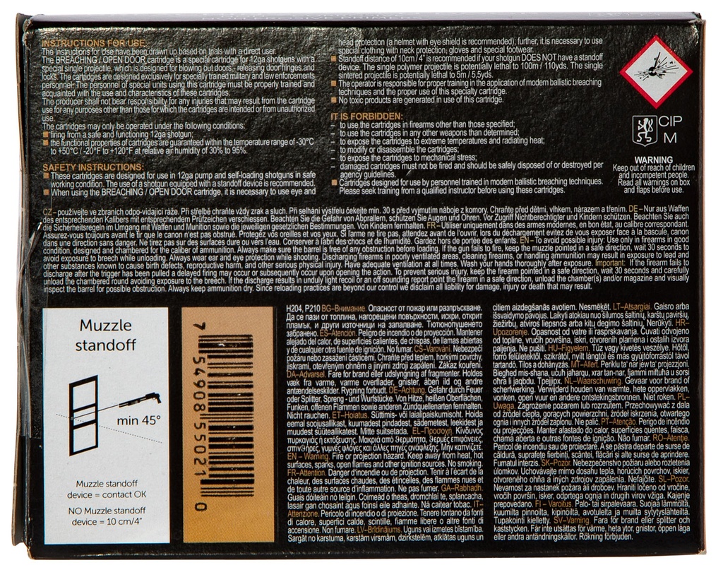 Sellier & Bellot SB12BR Breaching  12Gauge 2.75" 1/2oz 10 Per Box/25 Case 2