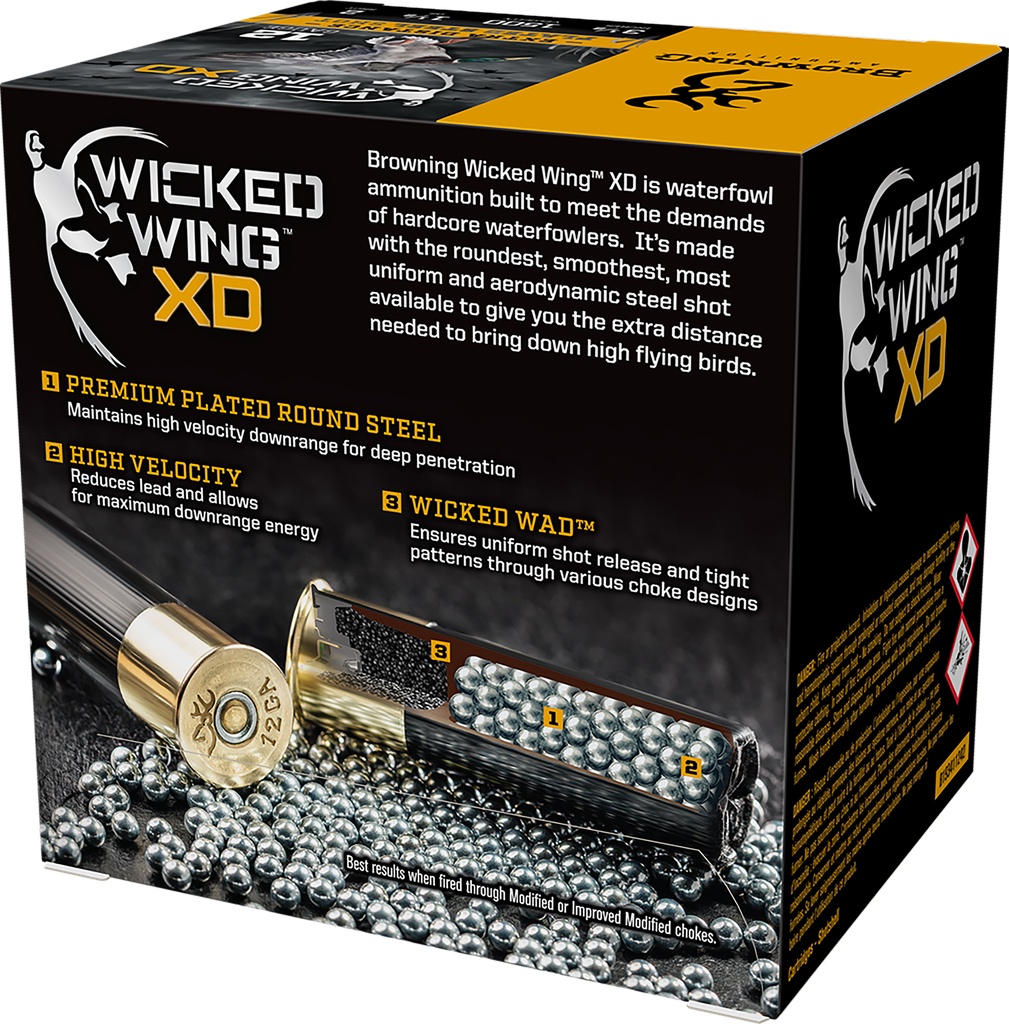 Browning Ammo B193411242 Wicked Wing XD  12Gauge 3.50" 1 1/2oz 2Shot 25 Per Box/10 Case 2