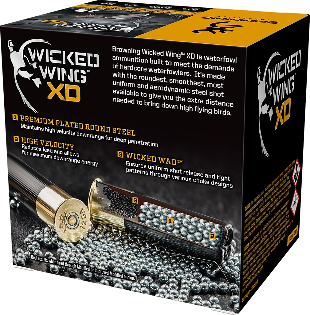 Browning Ammo B193411240 Wicked Wing XD  12Gauge 3.50" 1 1/2oz BBShot 25 Per Box/10 Case 2