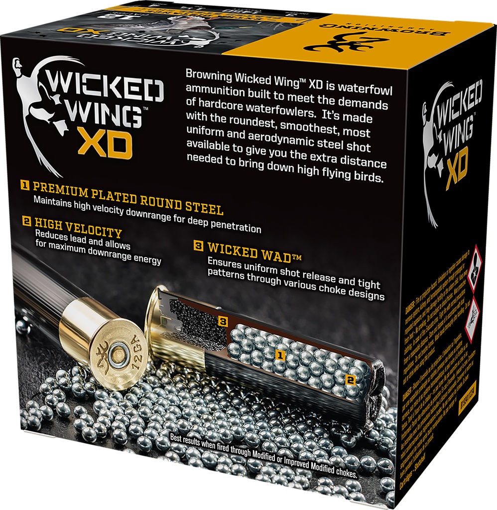 Browning Ammo B193411234 Wicked Wing XD  12Gauge 3" 1 1/4oz 4Shot 25 Per Box/10 Case 2