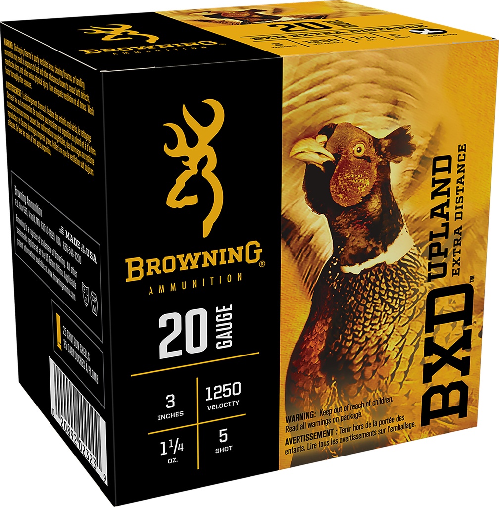 Browning Ammo B193512035 BXD Upland 20Gauge 3" 1 1/4oz 5Shot 25 Per Box/10 Case 1