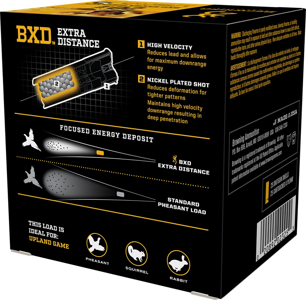 Browning Ammo B193512036 BXD Upland 20Gauge 3" 1 1/4oz 6Shot 25 Per Box/10 Case 2
