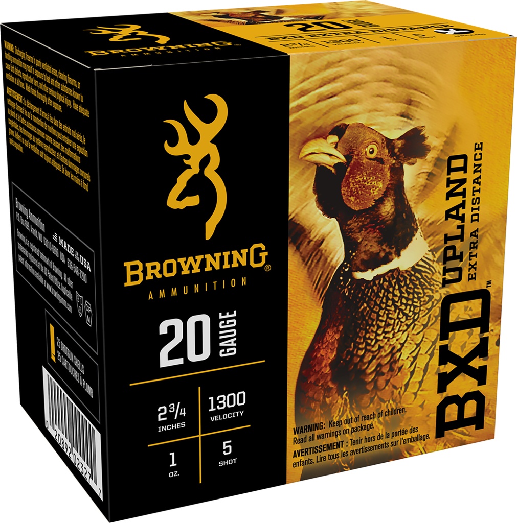 Browning Ammo B193512025 BXD Upland 20Gauge 2.75" 1oz 5Shot 25 Per Box/10 Case 1