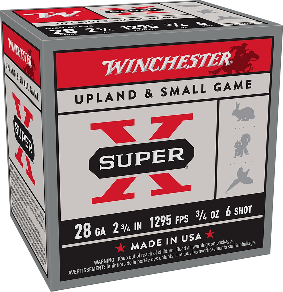 Winchester Ammo X286 Super X Heavy Game Load High Brass 28Gauge 2.75" 3/4oz 6Shot 25 Per Box/10 Case 1
