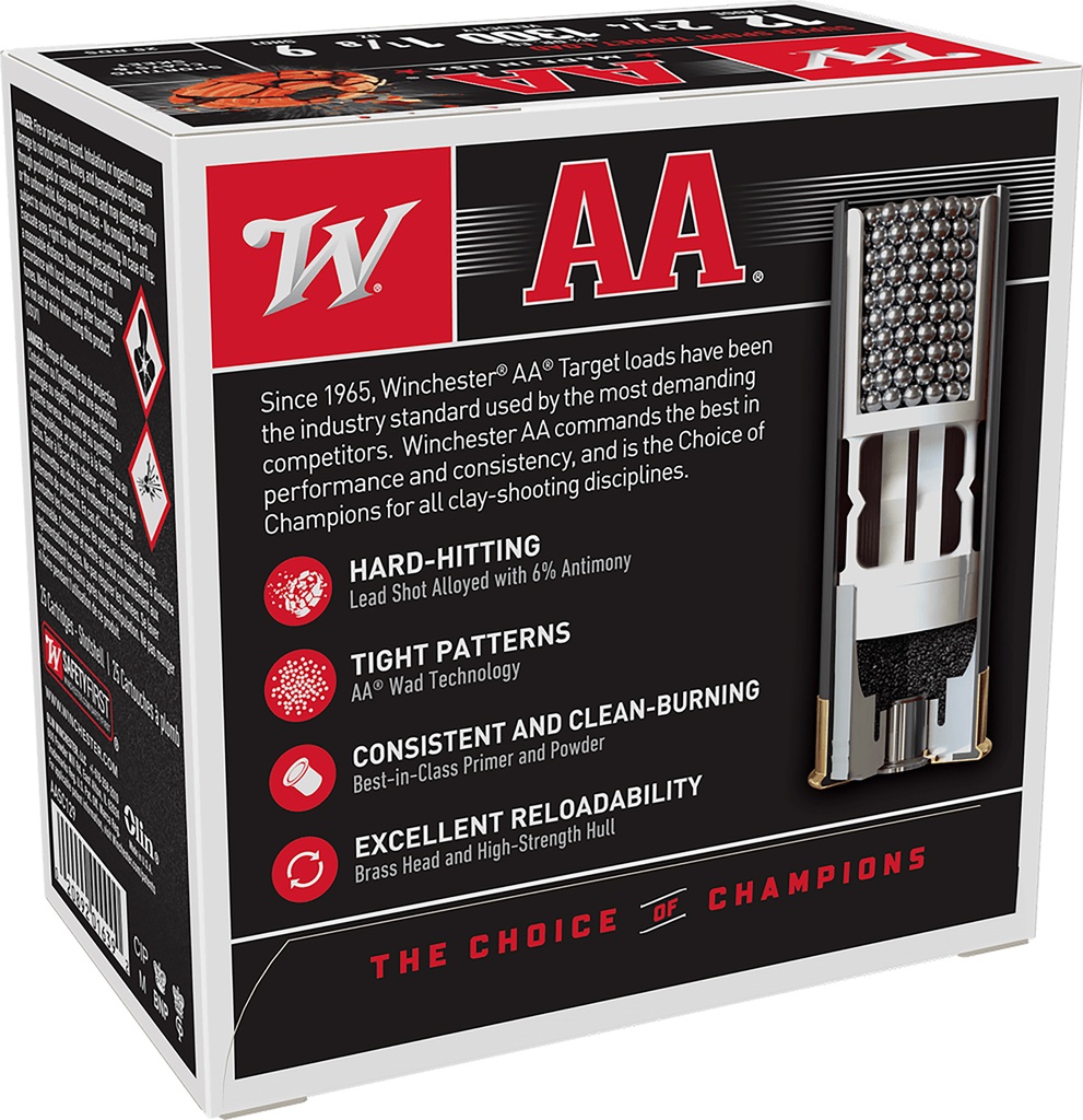 Winchester Ammo AASC129 AA Super Sport Sporting Clay 12Gauge 2.75" 1 1/8oz 9Shot 25 Per Box/10 Case 2