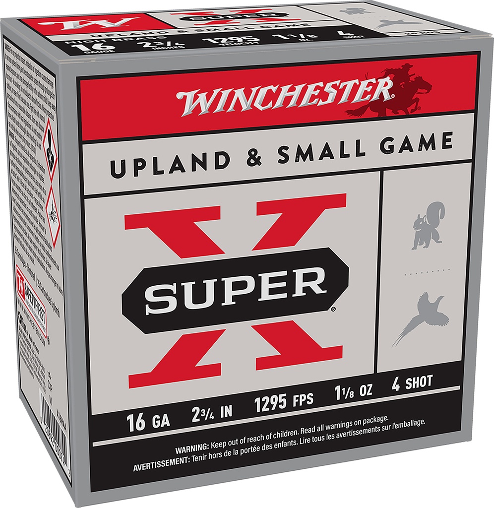 Winchester Ammo X16H4 Super X Heavy Game Load High Brass 16Gauge 2.75" 1 1/8oz 4Shot 25 Per Box/10 Case 1