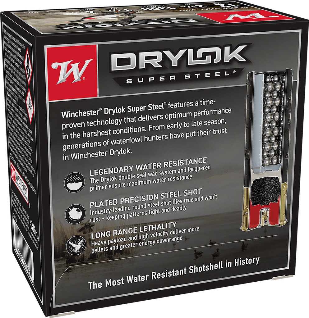 Winchester Ammo XSM124 Drylok Super Steel Magnum 12Gauge 2.75" 1 1/4oz 4Shot 25 Per Box/10 Case 2