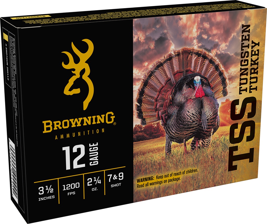 Browning Ammo B193921240 TSS Tungsten Turkey 12Gauge 3.50" 2 1/4oz Tungsten 7/9Shot 5 Per Box/10 Case 1