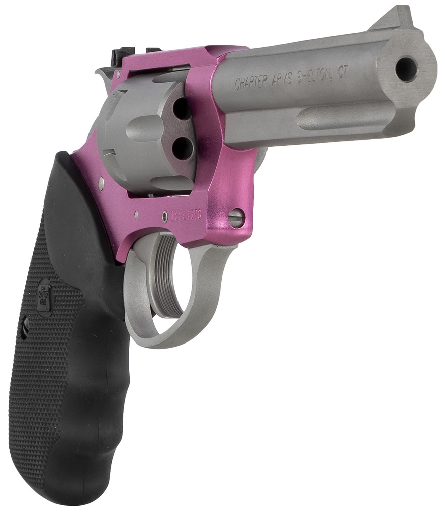 Charter Arms 52232 Pathfinder Lite 22 LR 8 Shot, 4.20" Matte Stainless Steel Barrel & Cylinder, Pink Aluminum Frame w/Black Finger Grooved Rubber Grip, Exposed Hammer 3