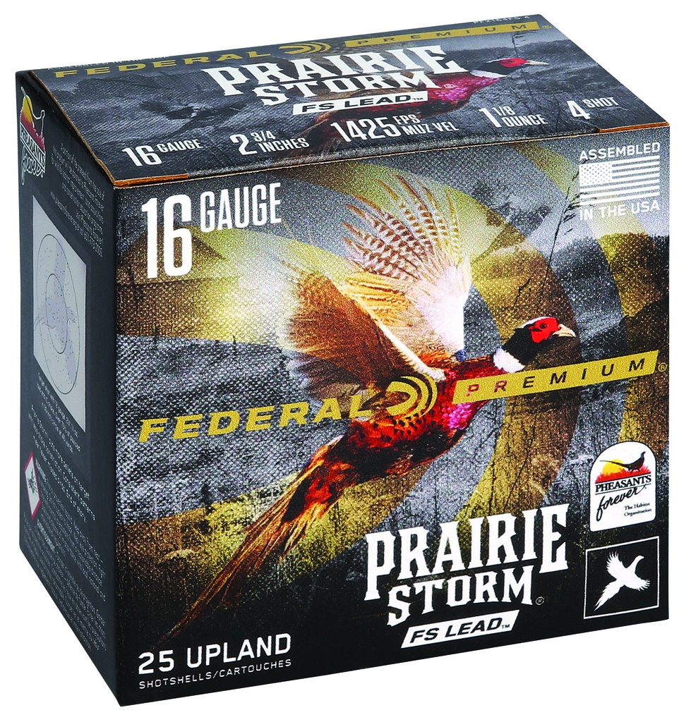 Federal PFX164FS4 Premium Prairie Storm FS 16Gauge 2.75" 1 1/8oz 4Shot 25 Per Box/10 Case 2