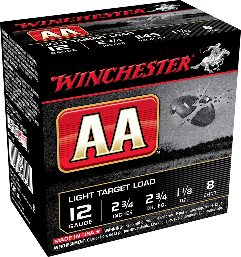 Winchester Ammo AA128VP AA Light Target 12Gauge 2.75" 1 1/8oz 8Shot 100 Bx/2 Case *Value Pack 1