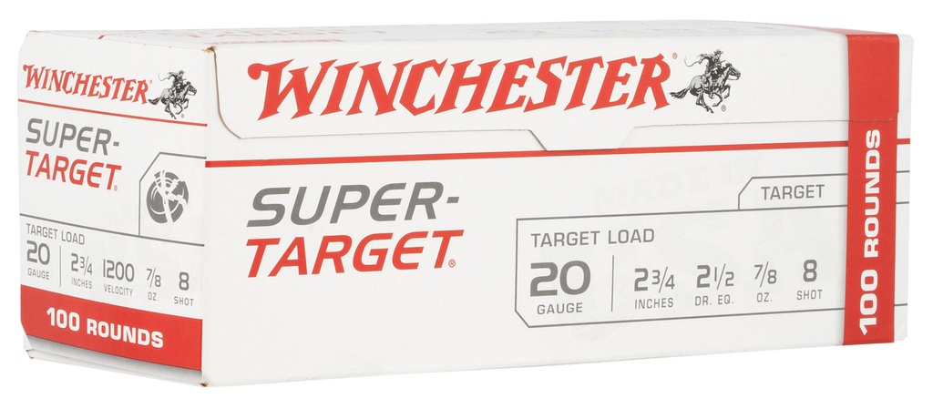 Winchester Ammo TRGT208VP Super-Target  20Gauge 2.75" 7/8oz 8Shot 100 Box/2 Case *Value Pack 1