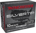 Winchester Ammo W10MMST Super X  10mmAuto 175gr Silvertip Jacket Hollow Point 20 Per Box/10 Case 1